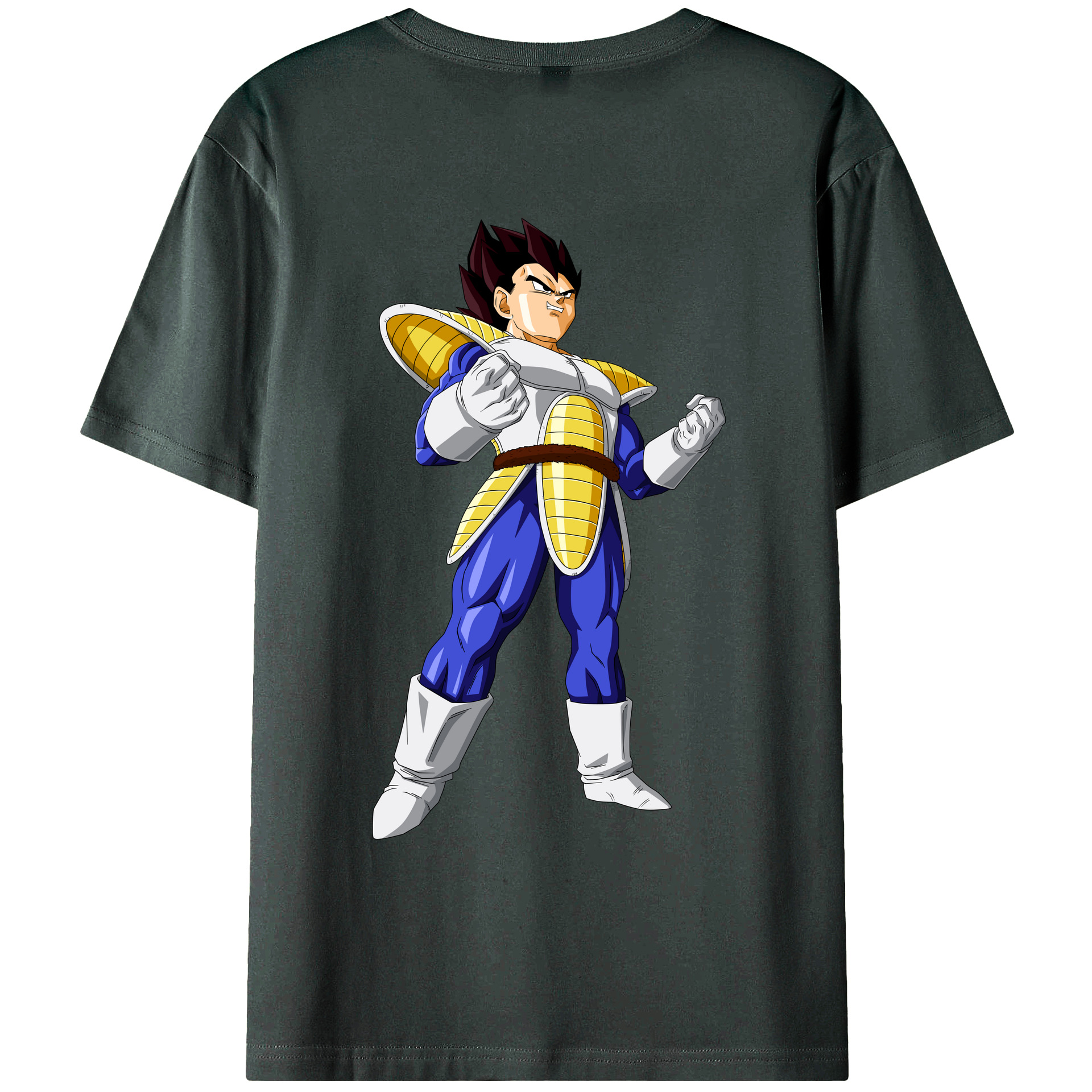 （画像用） ドラゴンボール ベジータ四世（Bejīta Yonsei）DRAGON BALL Vegeta IV 綿100％ メンズ半袖Tシャツ（バックプリント） 通気性